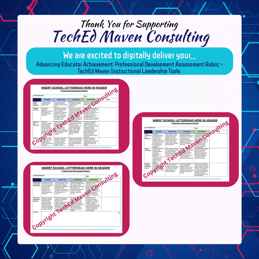 Advancing Educator Achievement Professional Development Assessment ...